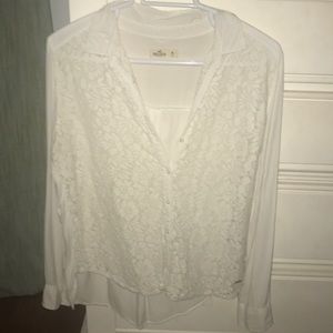 White Hollister lace blouse